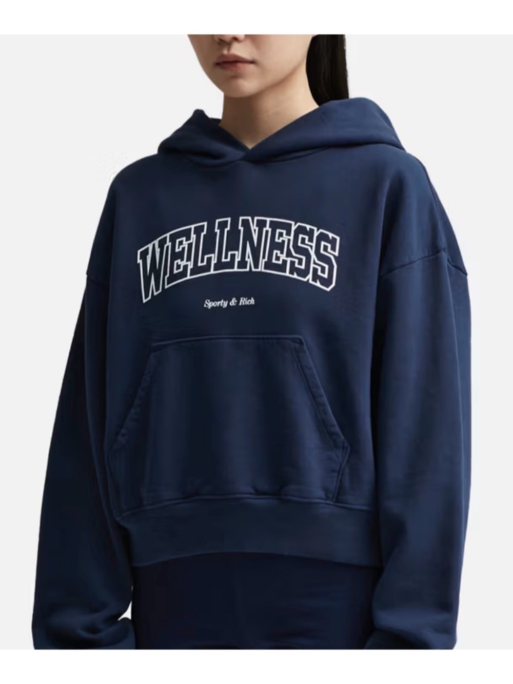 Sporty & Rich Wellness Navy Hoodie Sweater